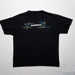 Shimano Graphic Tee Black Short Sleeve Cycling Logo Shirt Mens XL